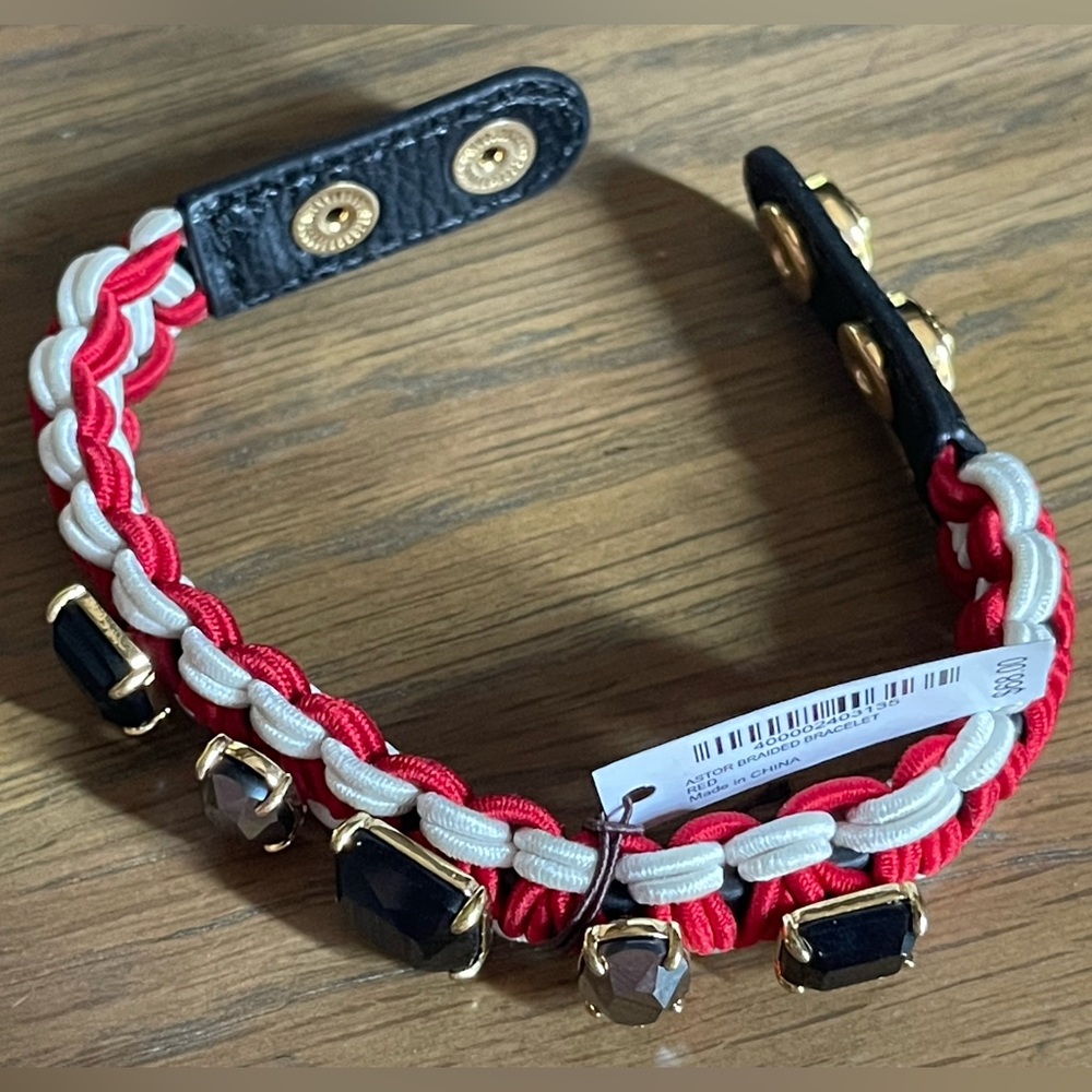 NWT - Henri Bendel re and white braided bracelet